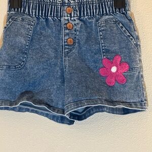 Girls size 10 by Finding Foxtale Denim Kids Shorts with Pink Flower